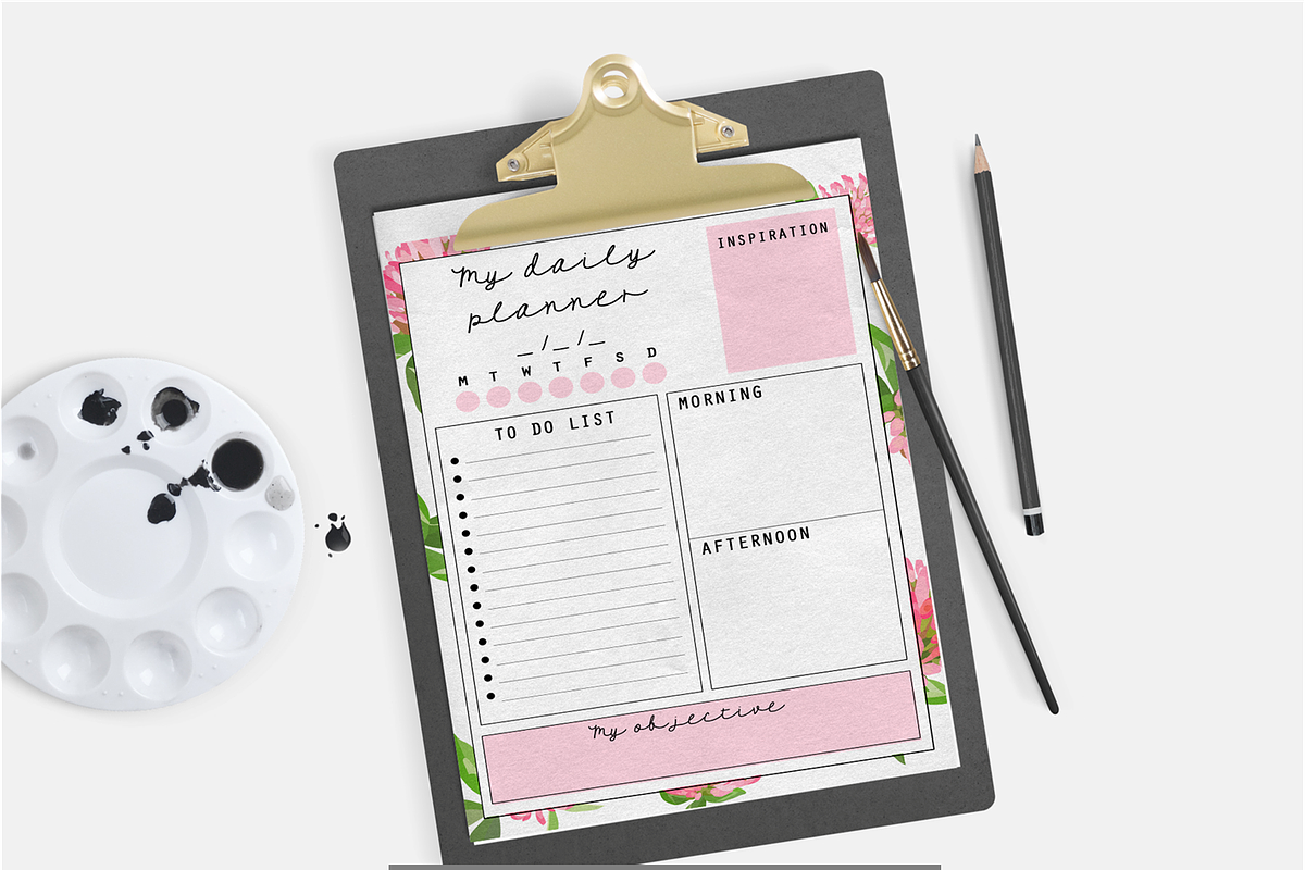 Daily Planner Template, a Stationery Template by mpcprintables (Photo 1 of 3)