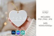 Heart Ornament Mockup, a Merchandise Mockup by EmpaviMockups (Thumbnail 1 of 6)