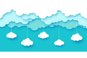 Azure sky clouds paper cut, a Seasonal Illustration by Buch&Bee