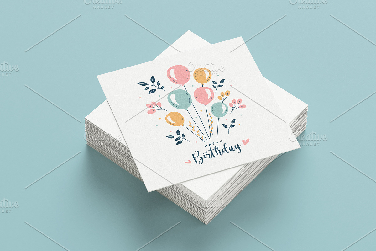 Happy Birthday Greeting Card, an Object Illustration by PushLogo (Photo 2 of 3)