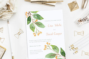 Floral Watercolor Wedding Invitation, an Invitation Template by Love Design (Thumbnail 3 of 7)