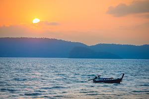 Beautiful sea landscape at sunset, a Nature Photo by Vapi