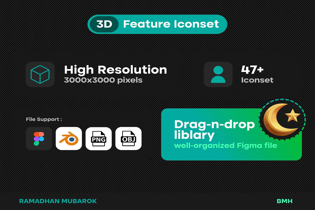 Ramadhan 3D Icons Illustration, an Illustration by Lumina_ui_ux202 (Photo 2 of 8)