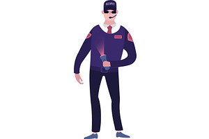 Security man vector police guard, a Person Illustration by vectorpointstudio