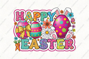 Happy Easter Png, Preppy Easter Png, an Illustration by CraftArtStudio