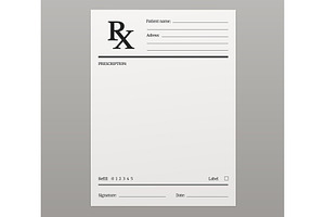 Medical pharmacy rx form, a Healthcare Illustration by Vector Tradition