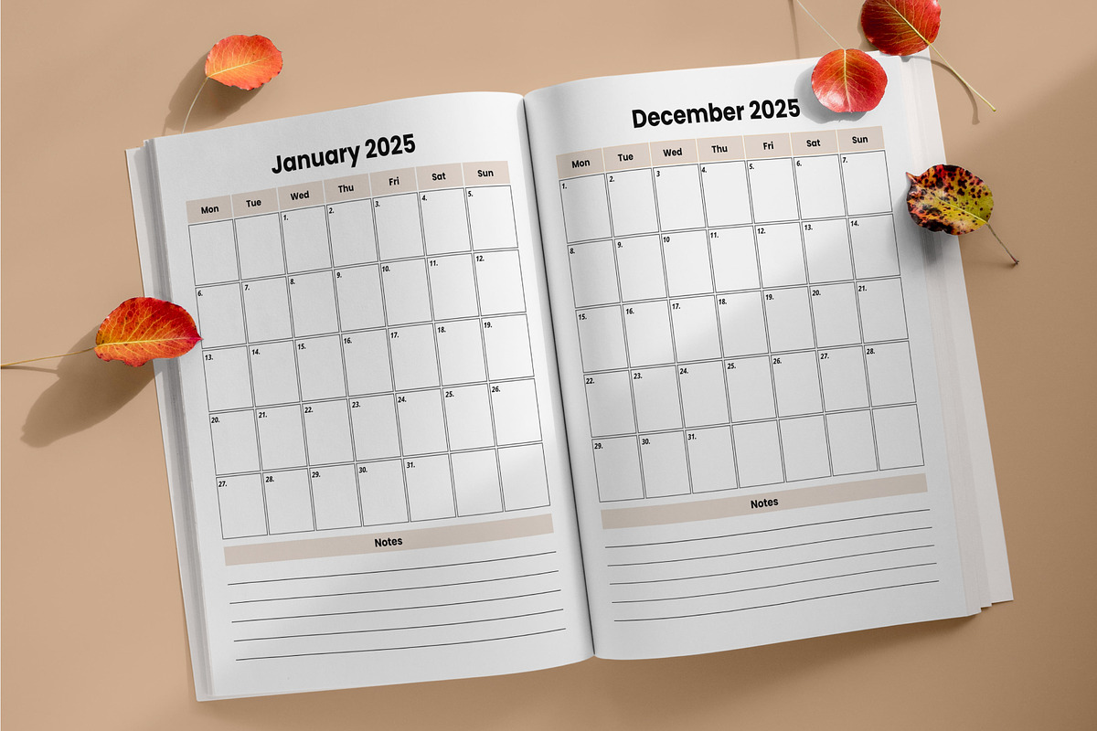 365 Days 2025 Planner Canva Interior, a Stationery Template by Mustafiz (Photo 6 of 8)