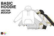 Basic Hoodie Vector Flat Mockup, a Hoody Mockup by Infinity Mockups (Thumbnail 1 of 9)