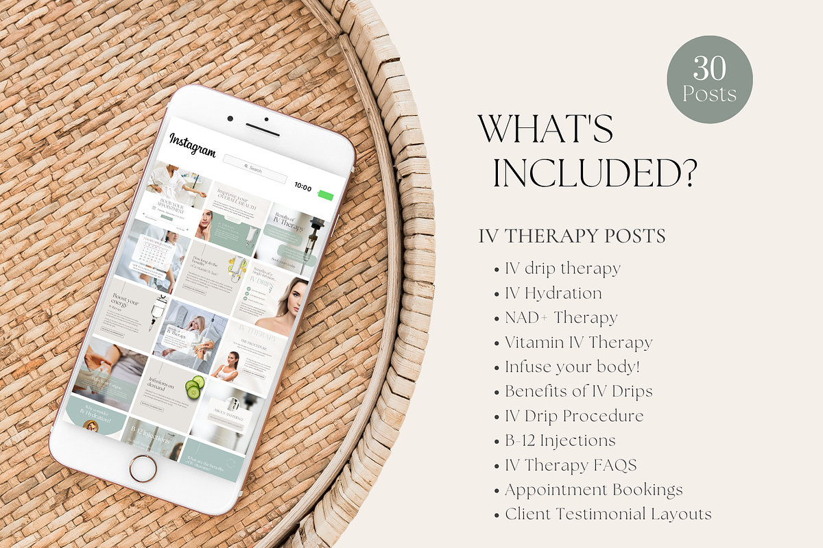 IV Therapy Drip Instagram Posts, a Social Media Template by Design Lush Studio (Photo 3 of 5)