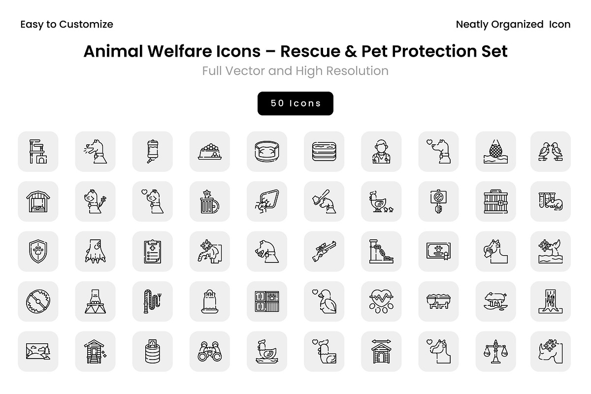 Animal Welfare Icons – Rescue & Pet, a Solid Icon by Wencory (Photo 1 of 2)