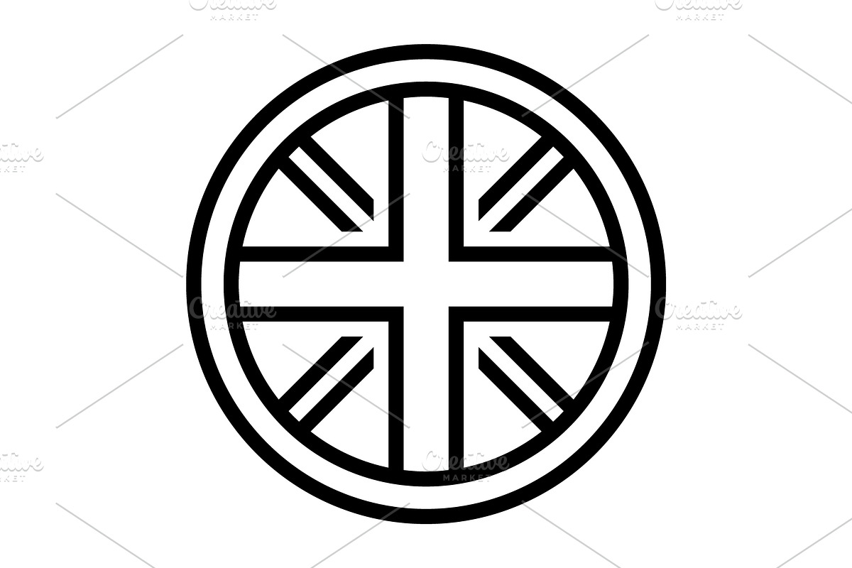 Uk british black icon, an Outline Icon by Creative priyanka