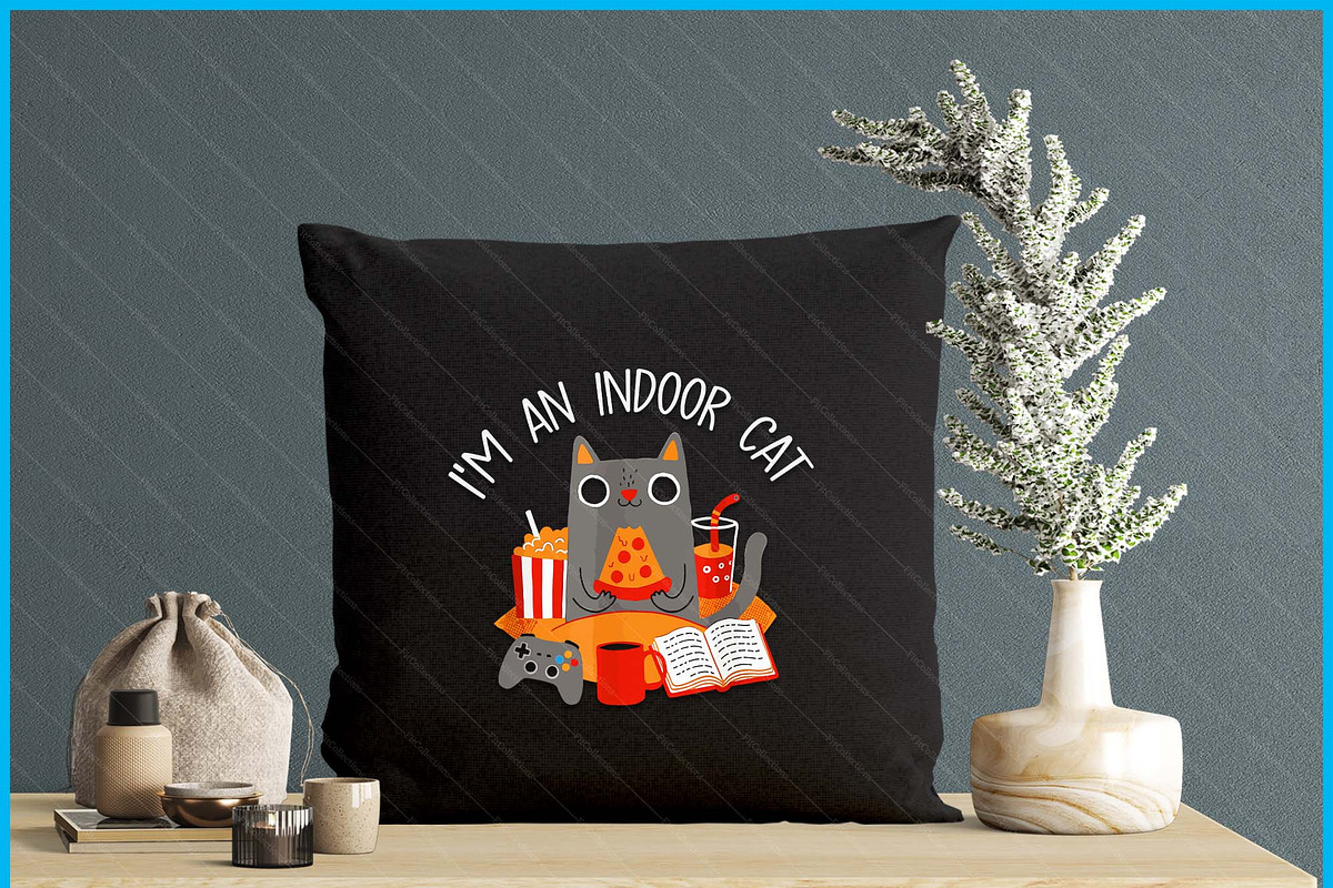 Indoor Cat Reading Coffee Gaming SVG, a Graphic by Creativeusart (Photo 4 of 4)