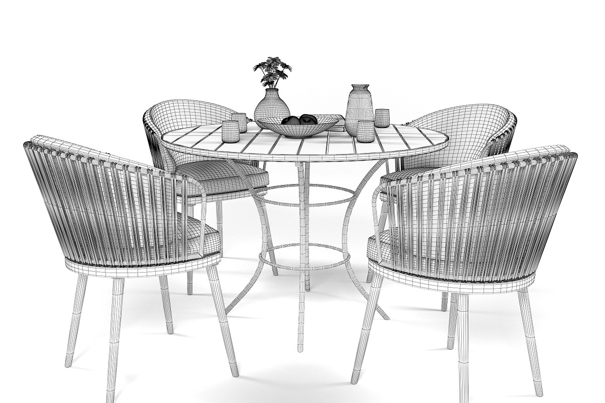 Outdoor furniture set1909, a Furniture 3D Model by inDahouze (Photo 6 of 7)