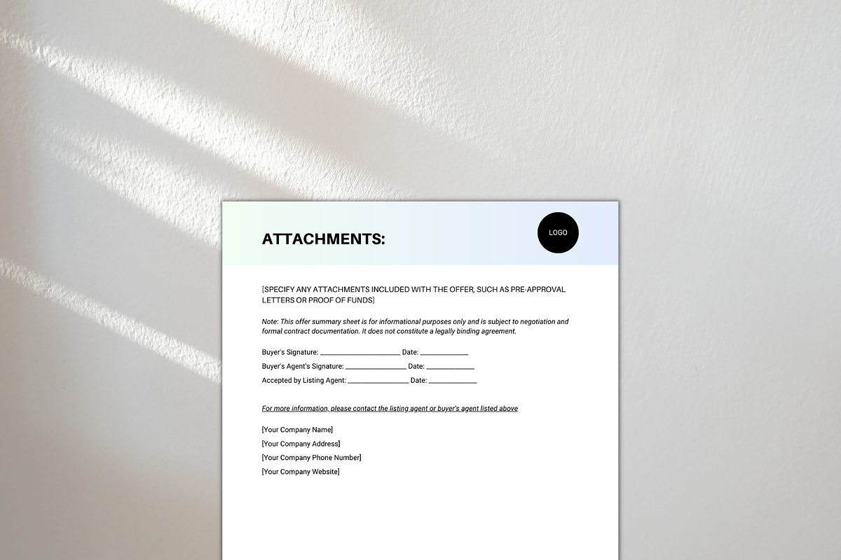 Real Estate Offer Summary Sheet, a Marketing Template by Modernastic - Canva (Photo 2 of 7)
