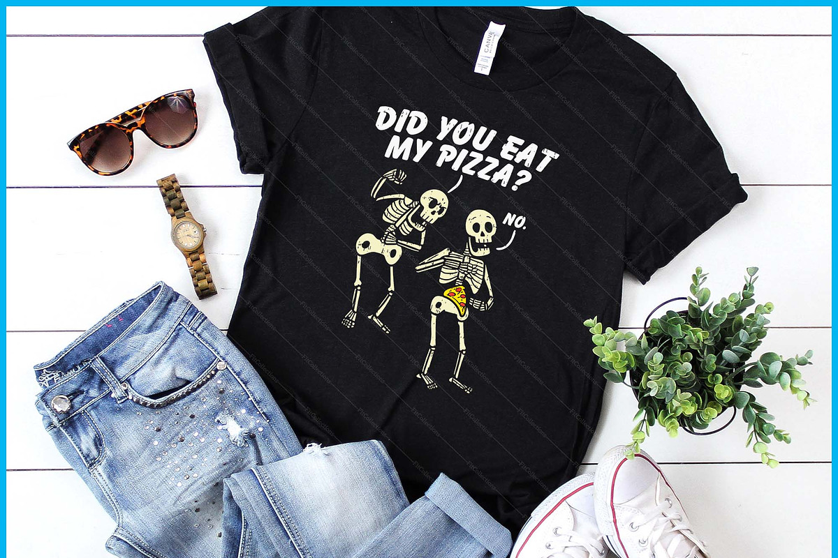 Skeleton Pizza Funny Halloween SVG, a Graphic by Creativeusart (Photo 1 of 4)