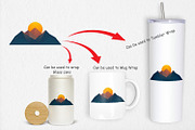 Sun over Mountains Clipart, a Graphic by Artnoy (Thumbnail 4 of 5)
