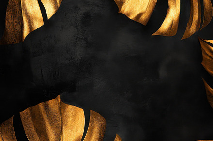 Gold leaves on black, a Photo by Beautiful things