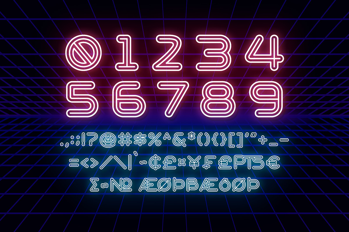 Modern Neon, a Symbol Font by Ditatype (Photo 10 of 10)