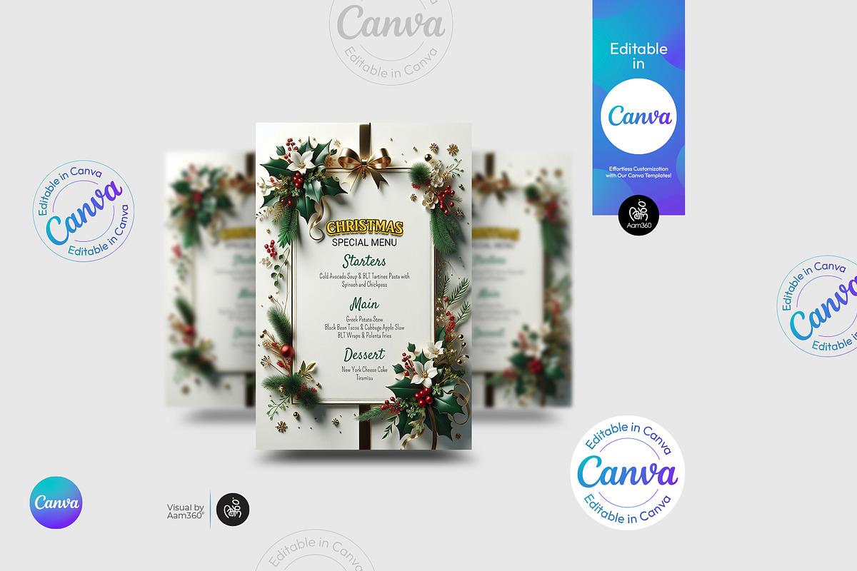 Christmas Menu Flyer Template, a Flyer Template by Aam360 (Photo 1 of 3)