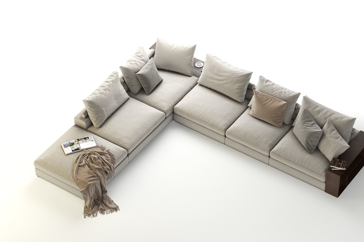Flexform Groundpiece Sectional Sofa, a Furniture 3D Model by NOMODOL (Photo 7 of 9)