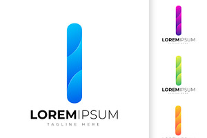 Letter i logo design template