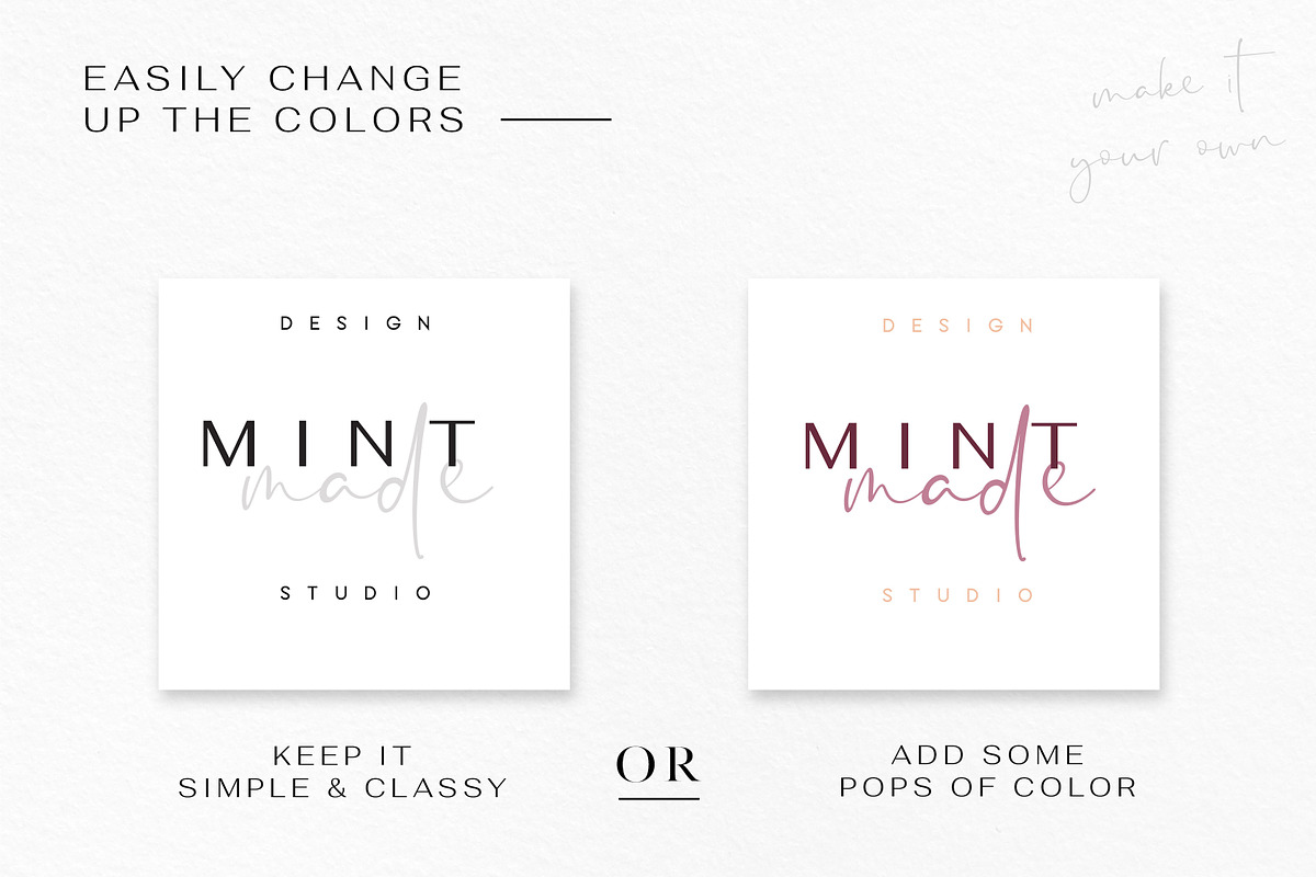 55 Minimalist Luxe Logos, a Branding & Logo Template by Mint Made (Photo 5 of 17)