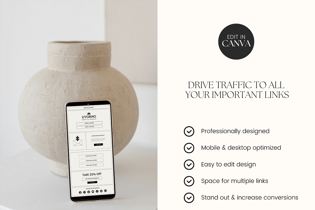 Canva Link in Bio Template, a Landing Page Template by Branding Babe Co. (Photo 2 of 5)