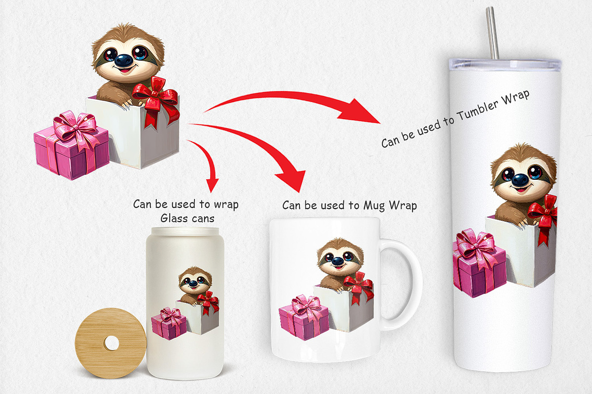 Sloth Clipart Gift, a Graphic by Artnoy (Photo 4 of 5)