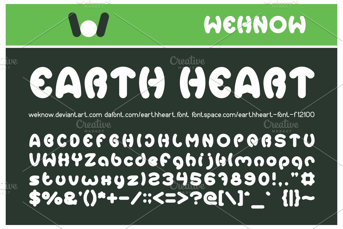 earth heart font
