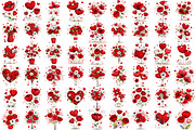 Valentine's Flowers Clipart, an Illustration by Pixels.Craft (Thumbnail 5 of 5)