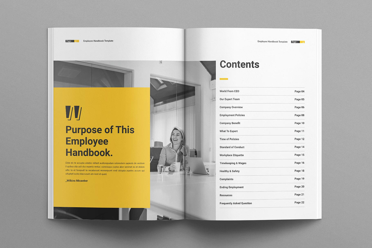 Employee Handbook Template, a Brochure Template by E-Type (Photo 2 of 9)