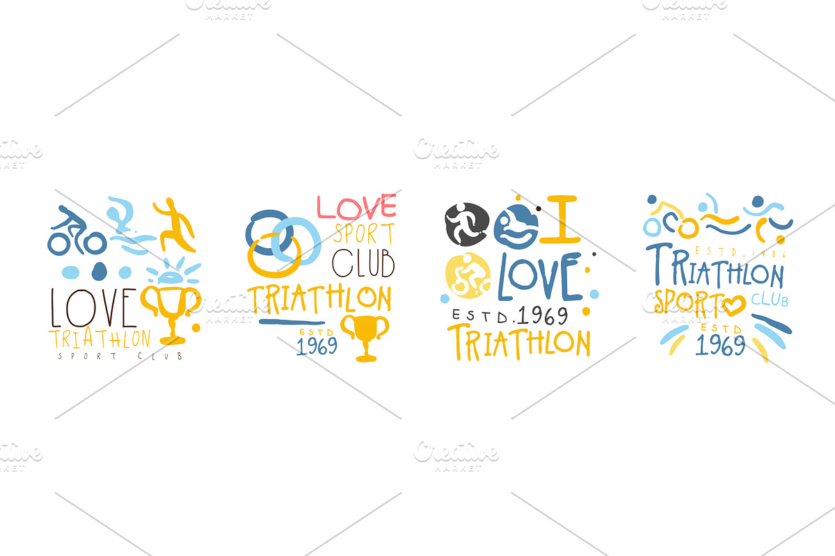 Triathlon Club Logo and Sport Label, a Sport Illustration by TopVectors
