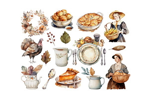 Thanksgiving Pilgrim Clipart Set