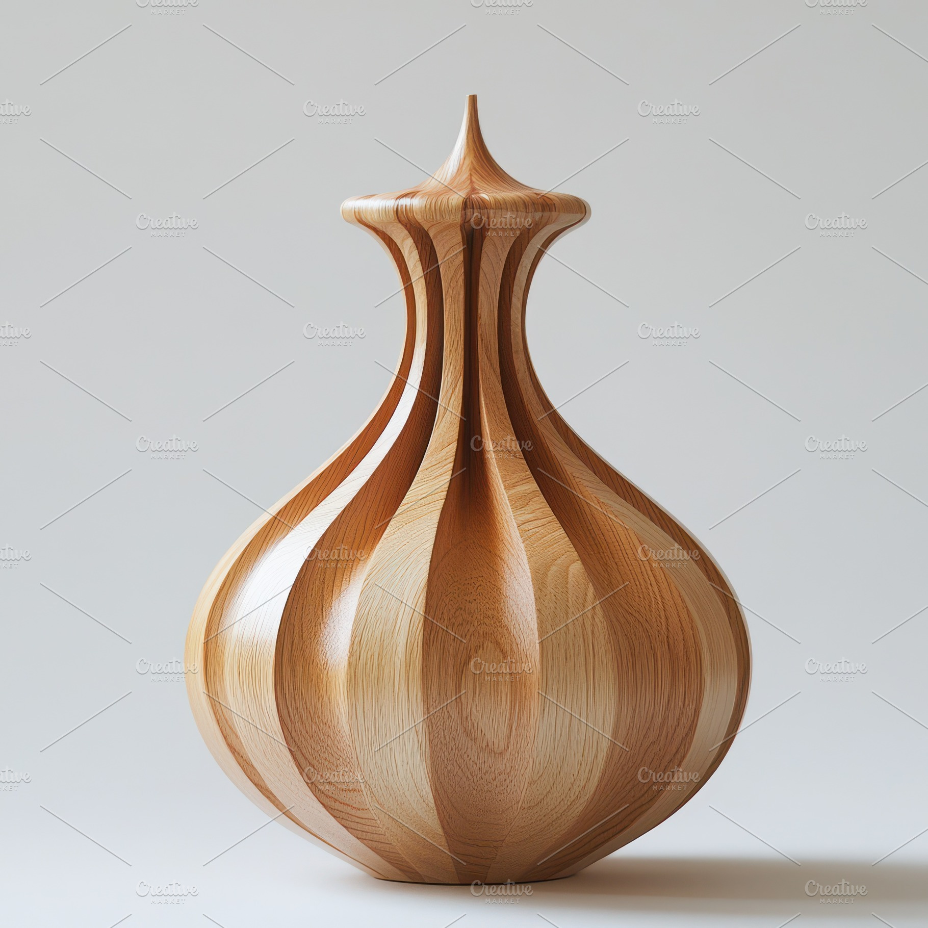 Elegant Wooden Vase Modern Design Ho, an Abstract Photo by Pixeness Studio