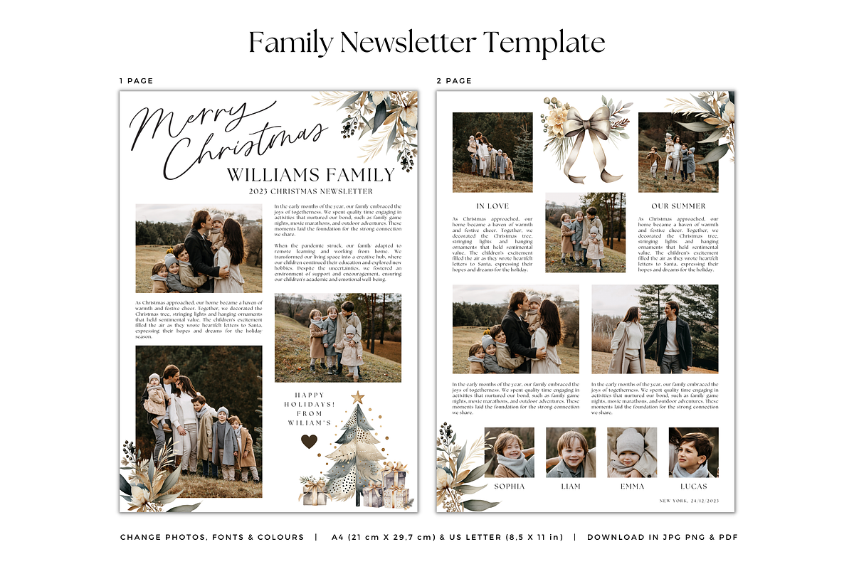 Christmas Newsletter Canva Template, a Stationery Template by SarenkaDesignShop (Photo 2 of 5)