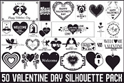 50 Valentine Day Silhouette Pack, an Illustration by Designs_River (Thumbnail 1 of 51)