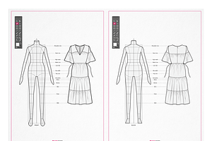 Body Template for Fashion Design A4