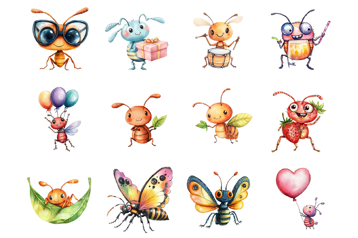 Happy Cute Ants Cartoon Clipart, a Graphic by CitraGraphics (Photo 2 of 4)