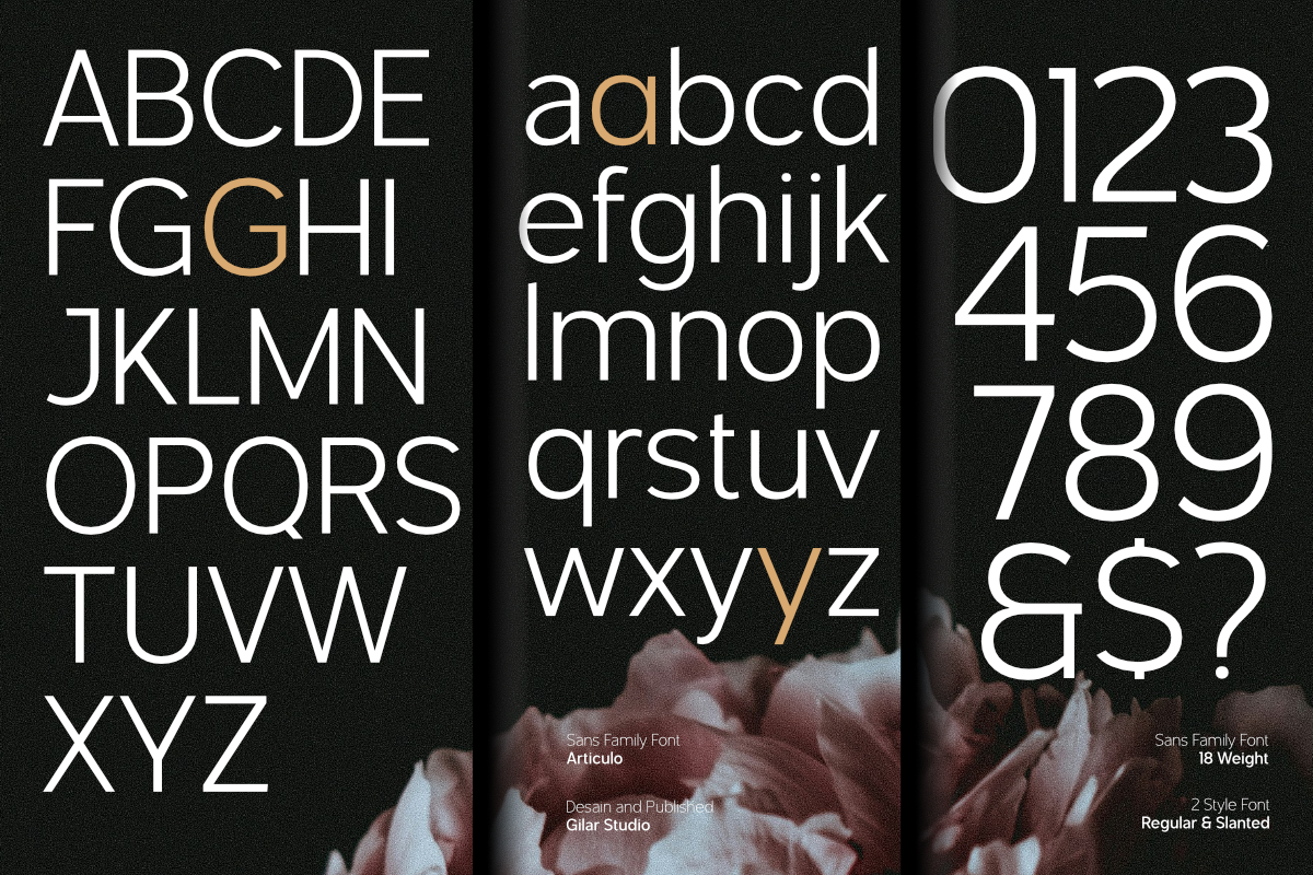 Articulo - Sans Font Family, a Sans Serif Font by Gilar Studio (Photo 12 of 14)