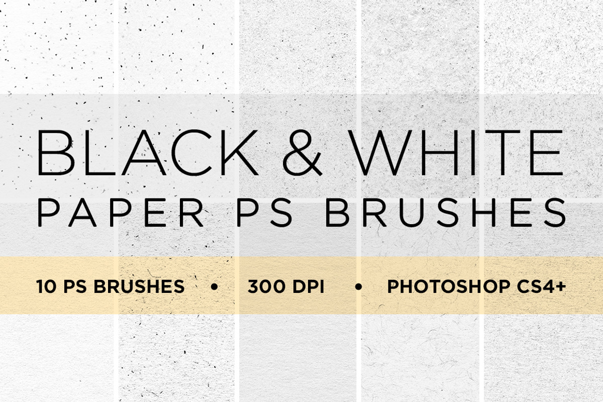 10 Black & White Paper PS Brushes, a Brush Add-On by Satchel & Sage (Photo 1 of 2)