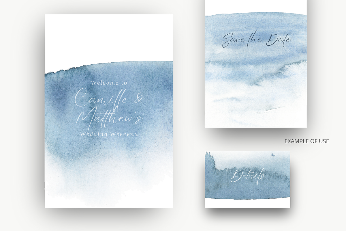 Dusty Blue Watercolor Washes, a Texture Graphic by Kolorata Art (Photo 5 of 5)