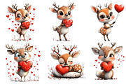 Valentine Cute Deer Clipart, an Illustration by Dream Creation (Thumbnail 2 of 6)