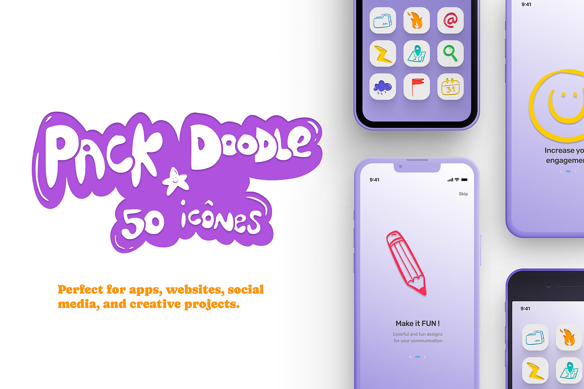 50 Icons Colorful Pop UI Kit, an Icon by LorellaC (Photo 4 of 6)