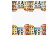 Cute watercolor houses frames, a Background Graphic by SketchArtStudio (Thumbnail 2 of 4)