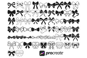 Ribbon Bows Set 6 Procreate Brush