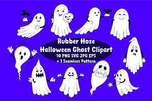 Rubber Hose Halloween Ghosts vector