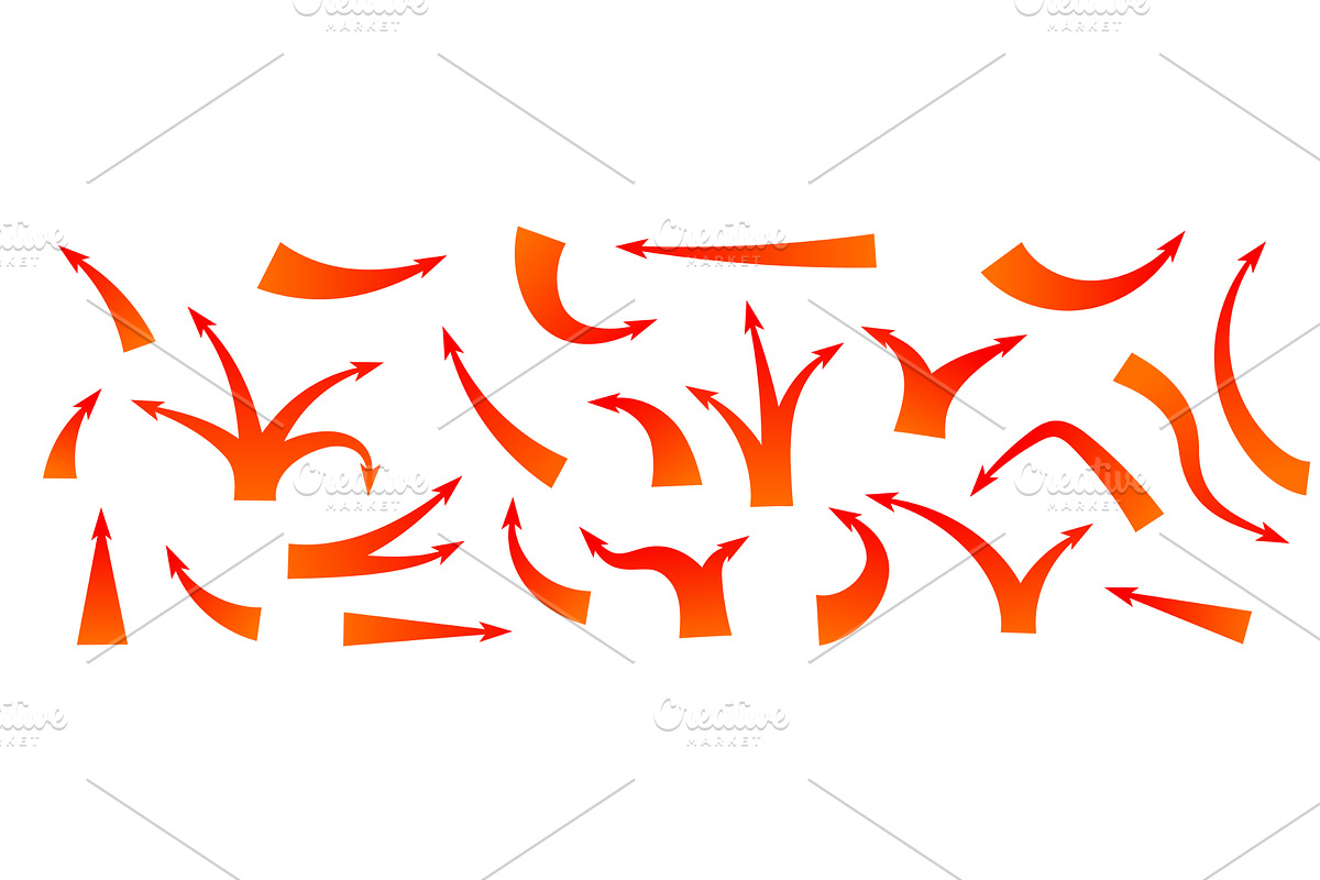 Curved and straight war arrows, an Illustration by skripnikbb