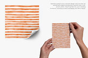 orange stripes watercolor pattern, a Pattern Graphic by Pink Studio Art (Thumbnail 2 of 5)