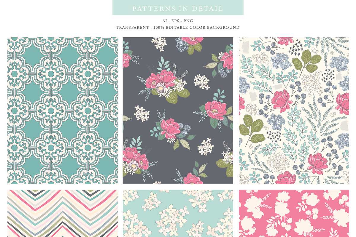 Floral & Pattern Design Set, a Pattern Graphic by Emily Spadoni (Photo 8 of 17)