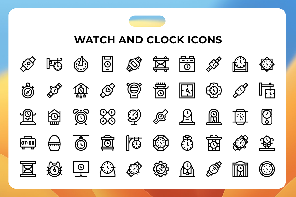 Watch And Clock Icons, an Icon by Wencory